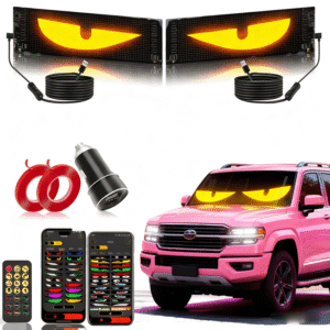 Synchronize Mutipanel Programmable LED Scrolling Sign,music rhythm display,Full Color Display Board with Bluetooth APP Control - Custom Text & GIF Patterns - Perfect for Business Advertising & Car Displays (Full Color)