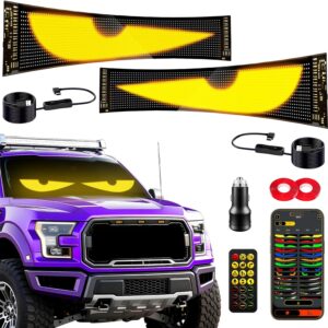 Devil Eyes Light 2PC for Windshield- Programmable LED Eyes,Upgrade Synchronize Multiple Devil Eyes Light, Full Color Big Eye Flex Signs for Windshield, Programmable LE Rayhome Upgrade Synchronize Multiple Devil Eyes Light 5V USB Powered, App/Remote Control, Windshield Eyes Animated for Cars/Trucks/SUVs