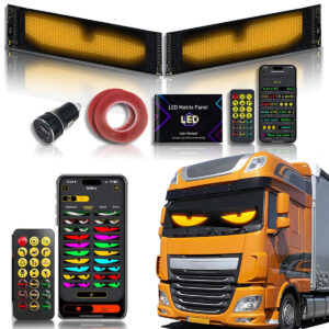 Large Devil Eyes Light for Car Windshield,Led Eyes for Truck Windshield, Programmable Eye Led Lights for Truck,Remote & APP Control For food trucks, concerts, bars, shops, birthdays, weddings, Christmas, Halloween