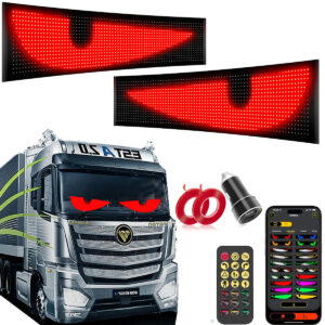 Devil Eyes Light for Windshield,Flexible Bluetooth APP Control Scrolling LED Car Sign Full Color Display Custom Text Pattern Animation Programmable LED Sign for Car Truck (1PCS/2pc)