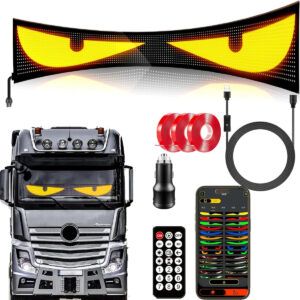 Devil Eyes Light for Cars,Customs Sizes LED Eyes For Car Windshield, Programmable Ultra-Thin Flexible LED Eyes for Truck Windshield, with Bluetooth APP & Remote Control for Cars,Trucks,Suv,Stores (1/2pcs)