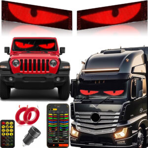 Devil Eyes Light for Cars Truck Rear Sheildwindow,Customized Windsheild Programmable Flex LED Sign, Fexible USB 5V Animated Led Eyes for Car Windshield with APP Control and Remote Controller