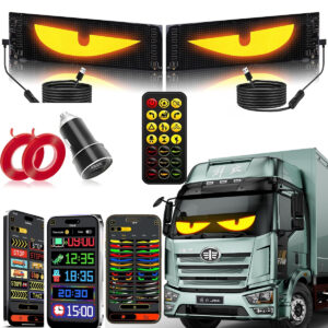 For large Duty Truck Winsheild Devil Led Eyes,Rear Windshield Display,Animated LED lights,Programmable Peronalized Led Display With App & Remote Controller
