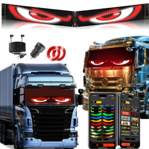 LED RGB Car Matrix Pixel Panel,Truck Devil Eyes Sign,LED Car Sign Programmable LED Matrix Panel Flexible Screen Display With Animation DIY Programmable Bluetooth App Control