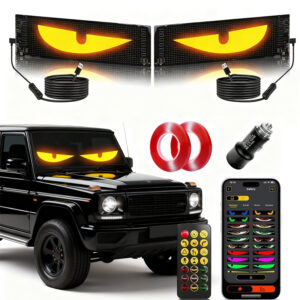Led Devil Eyes Light for Cars,Programmable Flex LED Sign, Led Eyes For Car Windshield With APP Control and Remote Controller